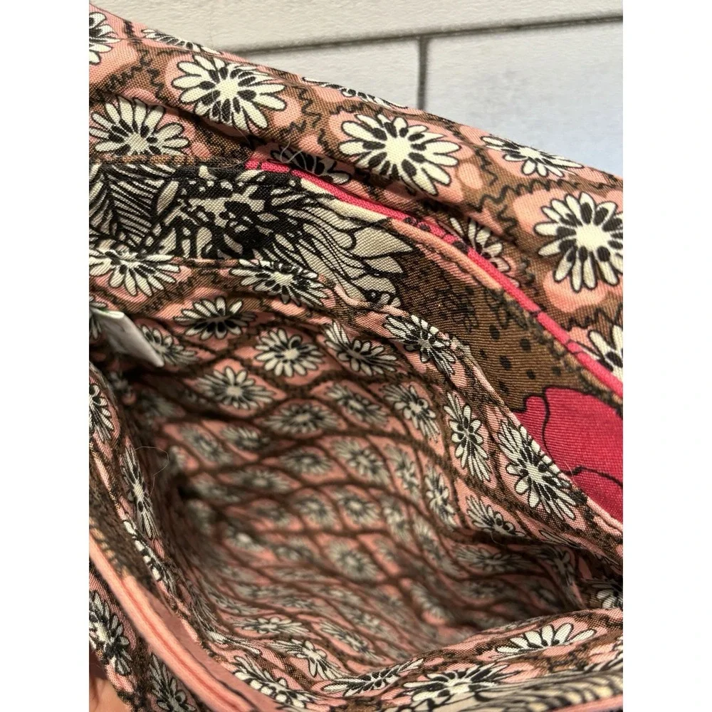 Vera Bradley Mocha Rouge Hipster Crossbody Pink Brown Floral Quilted Retired